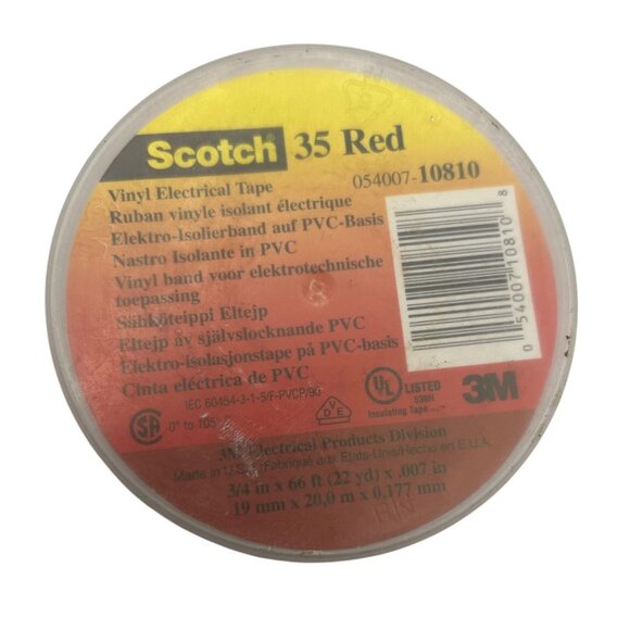 Scotch 35 Electrical Tape 3/4" X 66 Set 1: Yellow Brown White 2: Orange Red READ - Picture 12 of 16